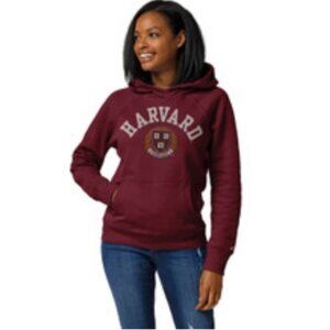Harvard  League Burgundy Women's Academy Applique Hooded Sweatshirt SP